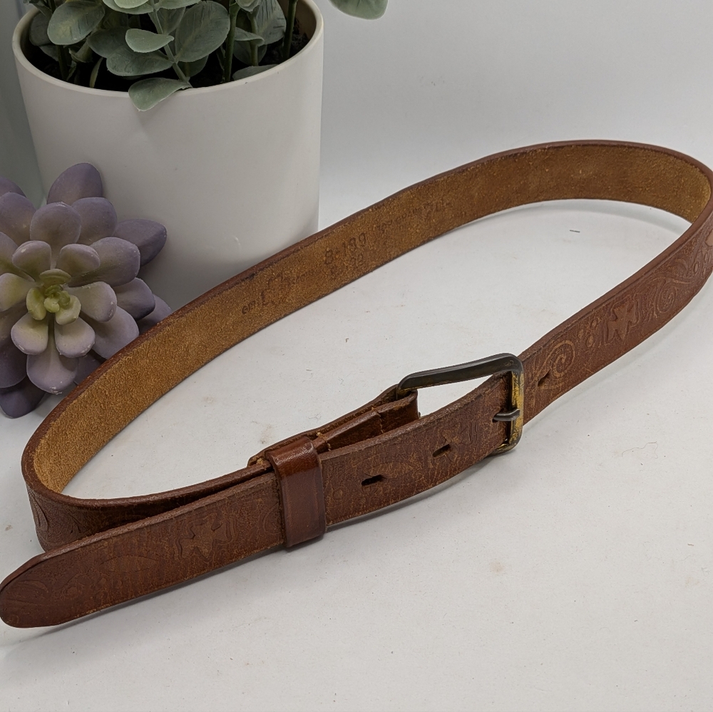 Vintage Girl Scouts Leather‎ Belt Small
